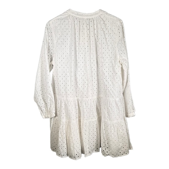 ASOS DESIGN Tiered Trapeze Mini Dress in Broderie White US Size 10 - Picture 4 of 13